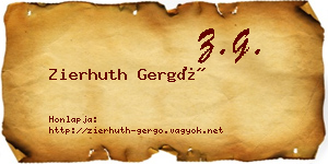 Zierhuth Gergő névjegykártya